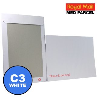 White C3 / A3 Board Backed Envelopes 457mm x 324mm — Bulk Rigid White Mailers x 8300