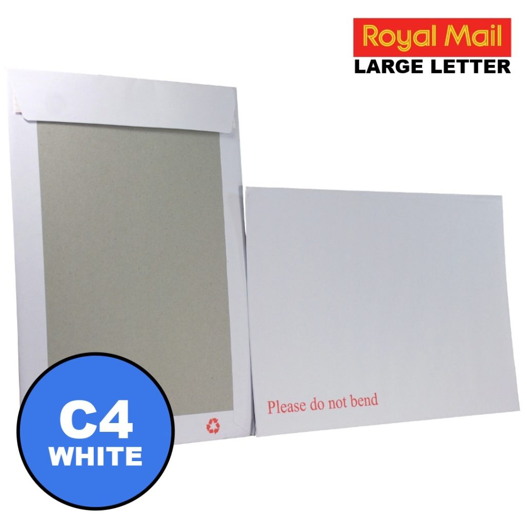 White C4 / A4 Board Backed Envelopes — Bulk Rigid White Mailers x 17000